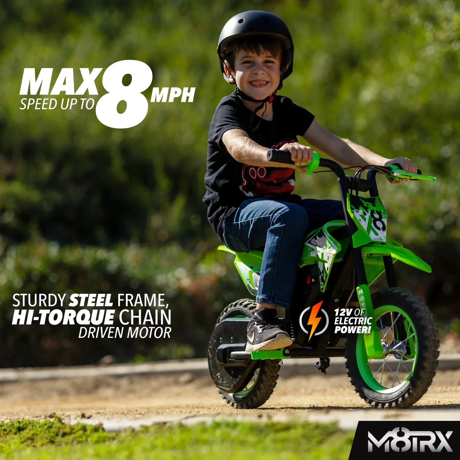 12V Mini Electric Dirt Bike Ride-On for Kids Ages 5+, 8 MPH Speed, 40-Minute Run Time - Image 2