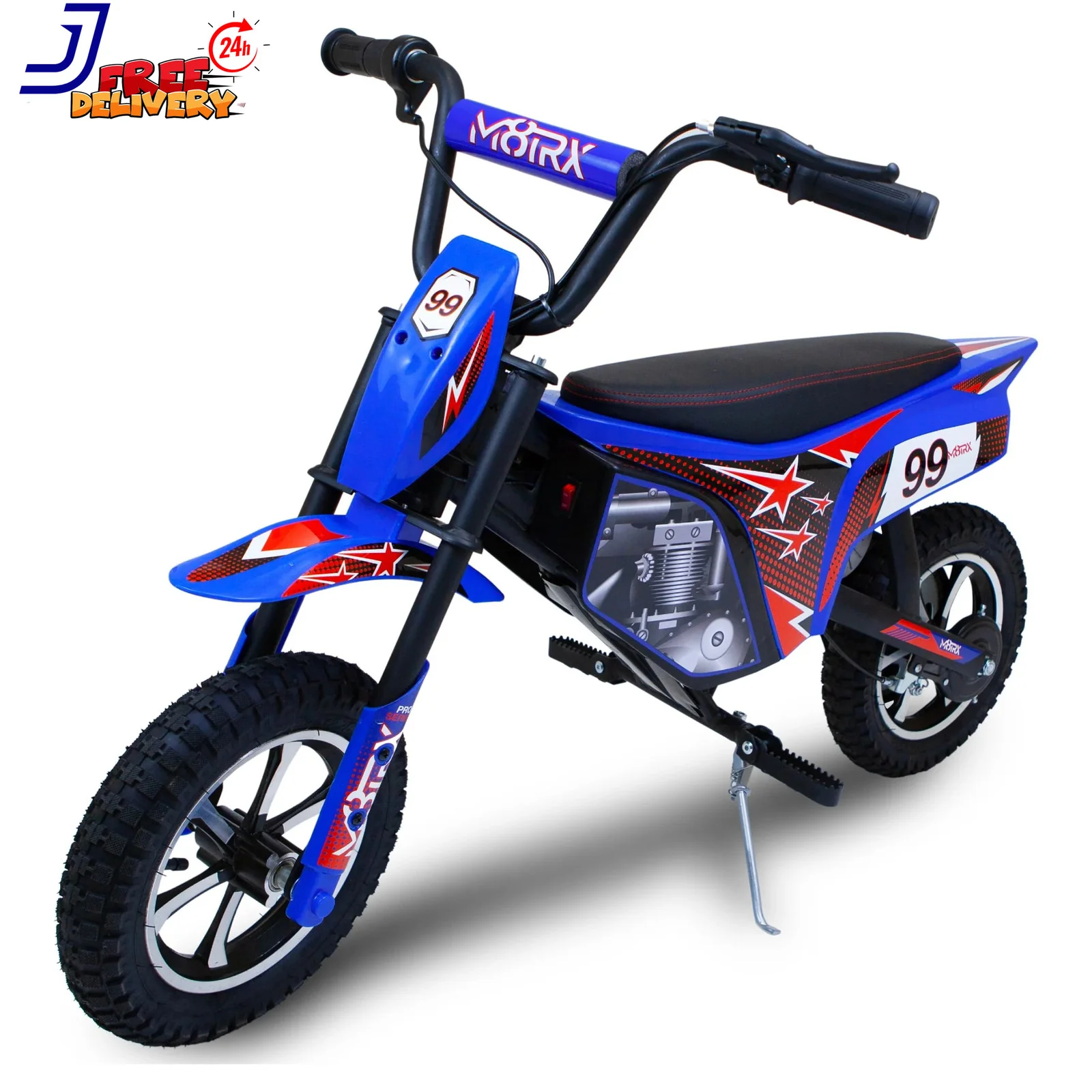 24V Blue Electric Dirt Bike Ride-On Toy Motorcycle for Kids and Teens - Image 13