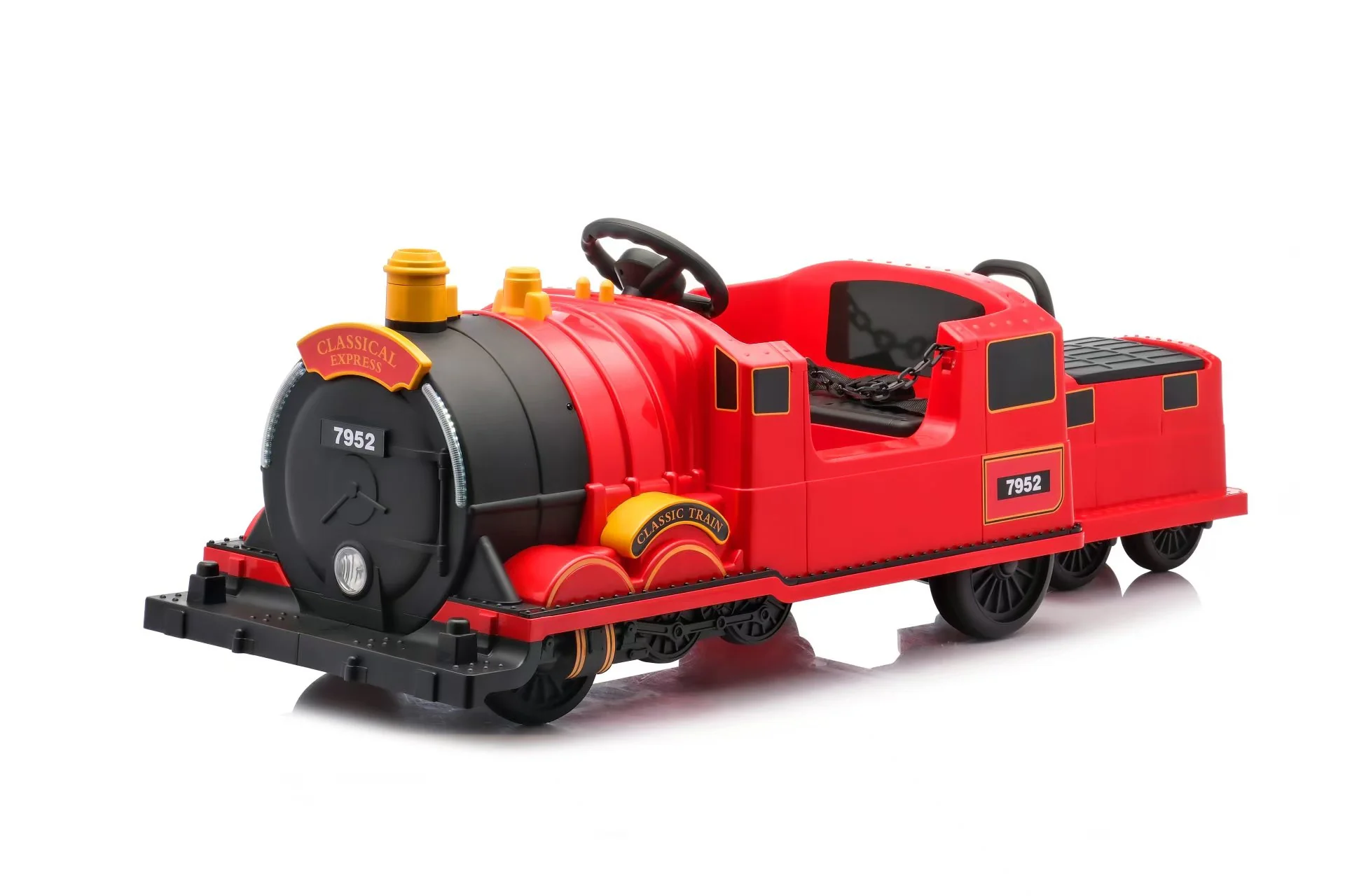 Kids Ride-On Train for Backyard Fun – Battery Powered w/Magic Cars® Remote Control, Real Steam Stack, MP3 & Working Caboose (Ages 1–10) - Image 10