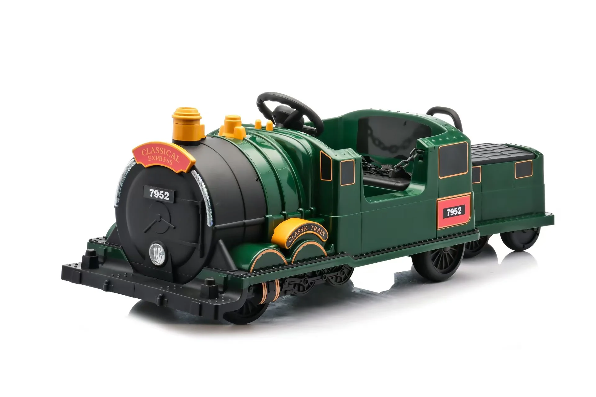 Kids Ride-On Train for Backyard Fun – Battery Powered w/Magic Cars® Remote Control, Real Steam Stack, MP3 & Working Caboose (Ages 1–10) - Image 11