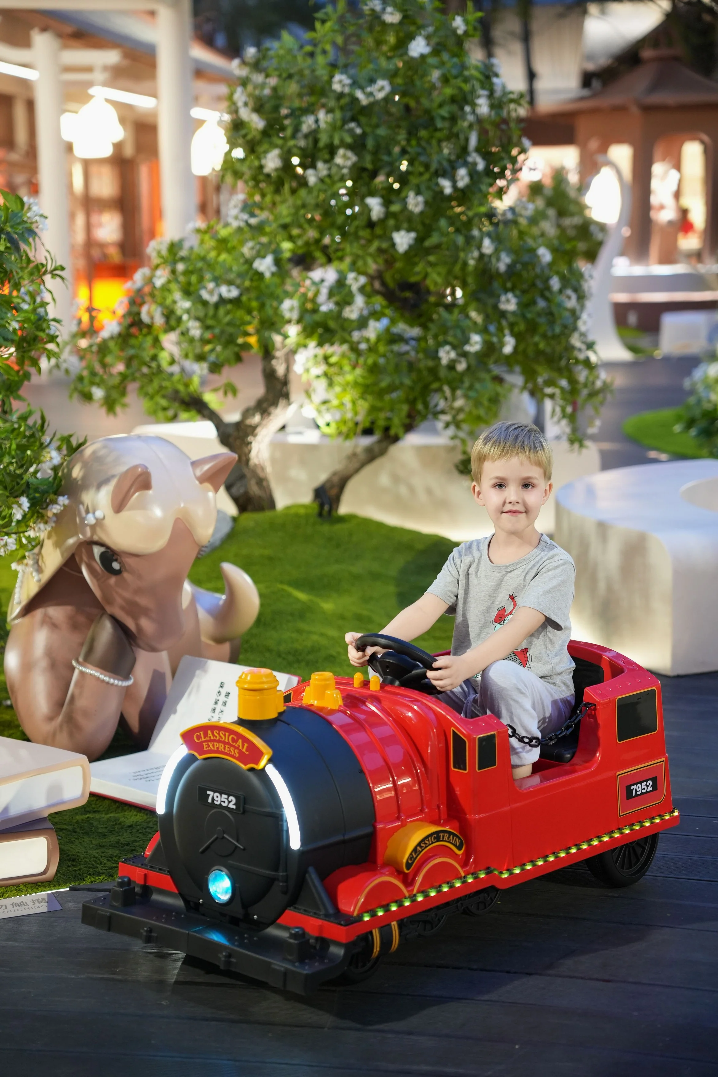 Kids Ride-On Train for Backyard Fun – Battery Powered w/Magic Cars® Remote Control, Real Steam Stack, MP3 & Working Caboose (Ages 1–10) - Image 25