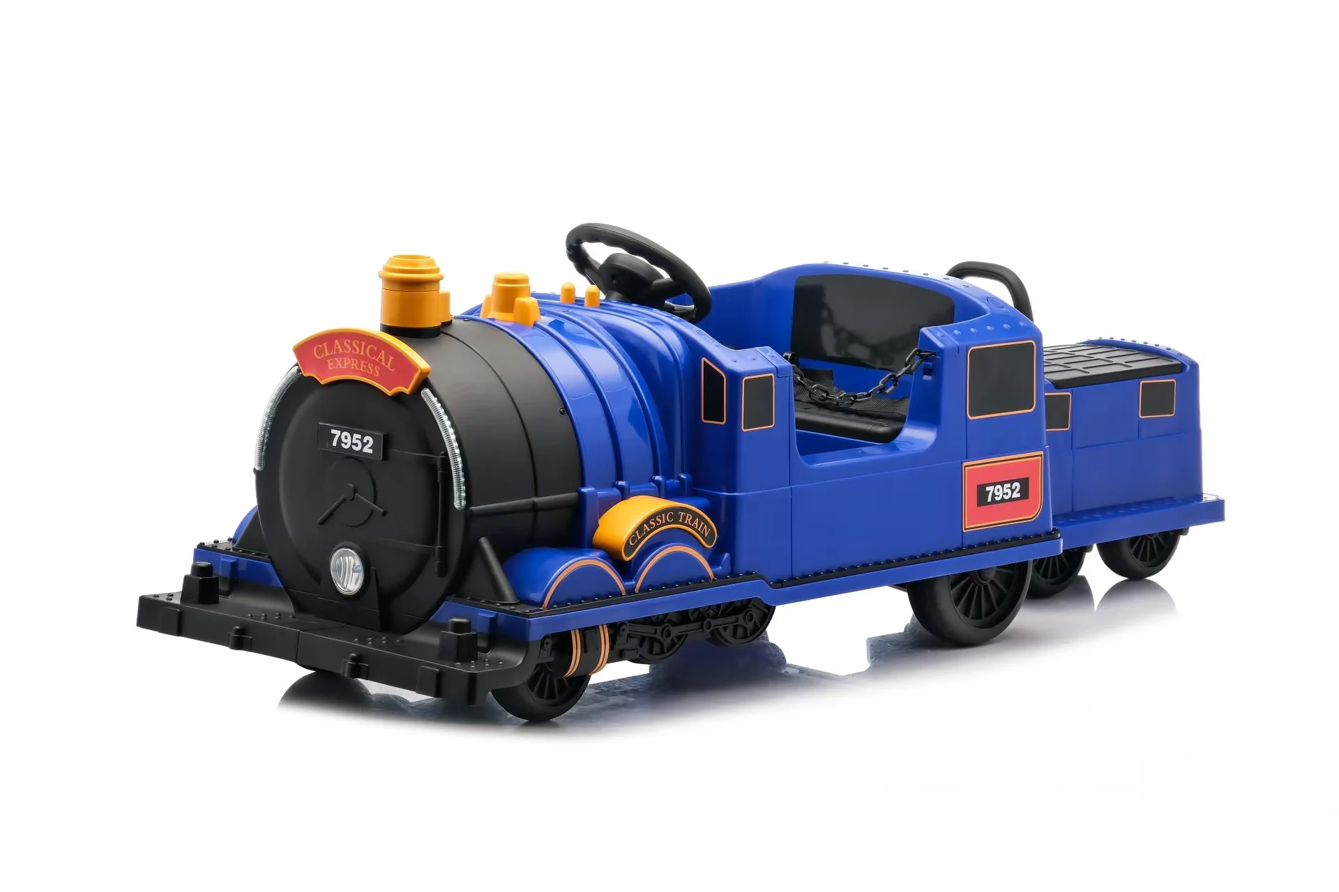 Kids Ride-On Train for Backyard Fun – Battery Powered w/Magic Cars® Remote Control, Real Steam Stack, MP3 & Working Caboose (Ages 1–10) - Image 9