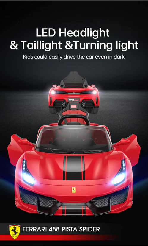 Kids Ferrari 488 Ride On Car For Children W/Wireless Parental Control - Image 15