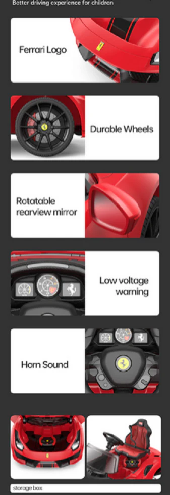 Kids Ferrari 488 Ride On Car For Children W/Wireless Parental Control - Image 18