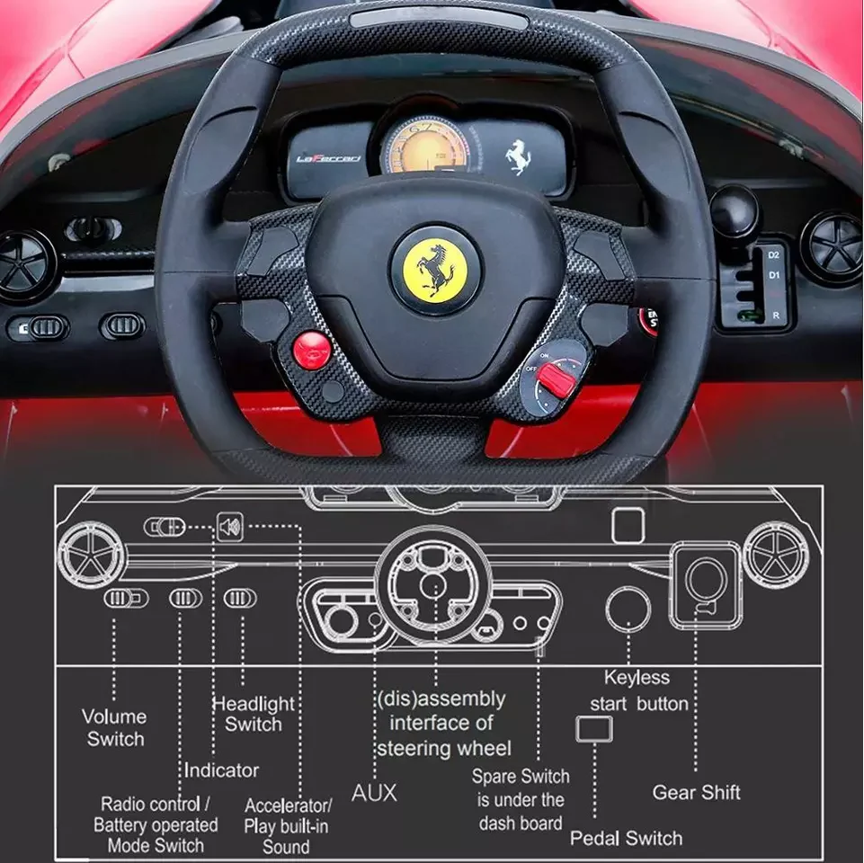 World Famous LaFerrari Edition Ferrari Electric Ride On Car For Children W/Wireless Parental Control - Image 6