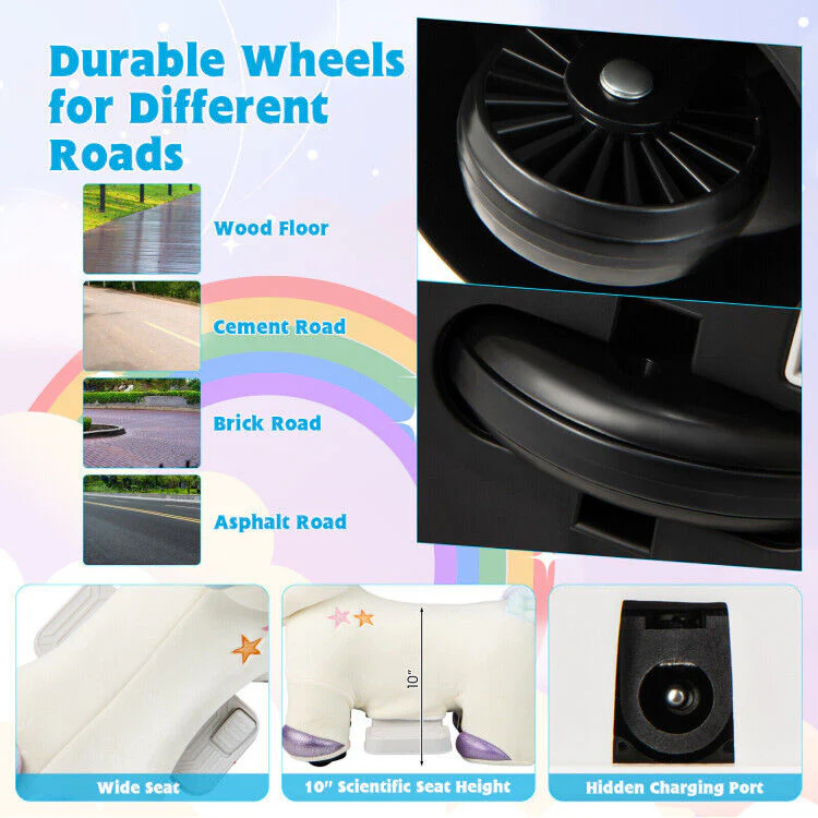Magical 6V Electric Unicorn Car for 1-3 Year Old Girls with Music - Image 12
