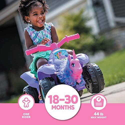 Magical Toddler Unicorn Quad Ride-On Toy with 6V Battery for Kids Ages 1.5-3 in Purple - Image 2