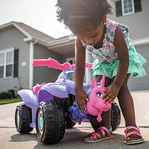 Magical Toddler Unicorn Quad Ride-On Toy with 6V Battery for Kids Ages 1.5-3 in Purple - Image 7