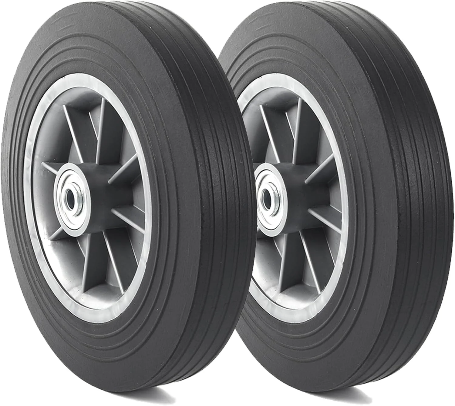 10-Inch Maintenance-Free Solid Rubber Flat-Free Tires 2-Pack for All Applications - Image 3