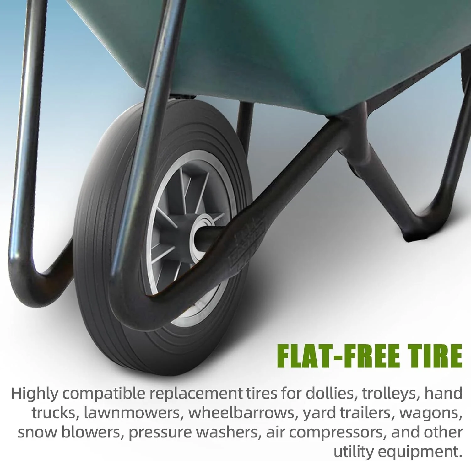 10-Inch Maintenance-Free Solid Rubber Flat-Free Tires 2-Pack for All Applications - Image 6