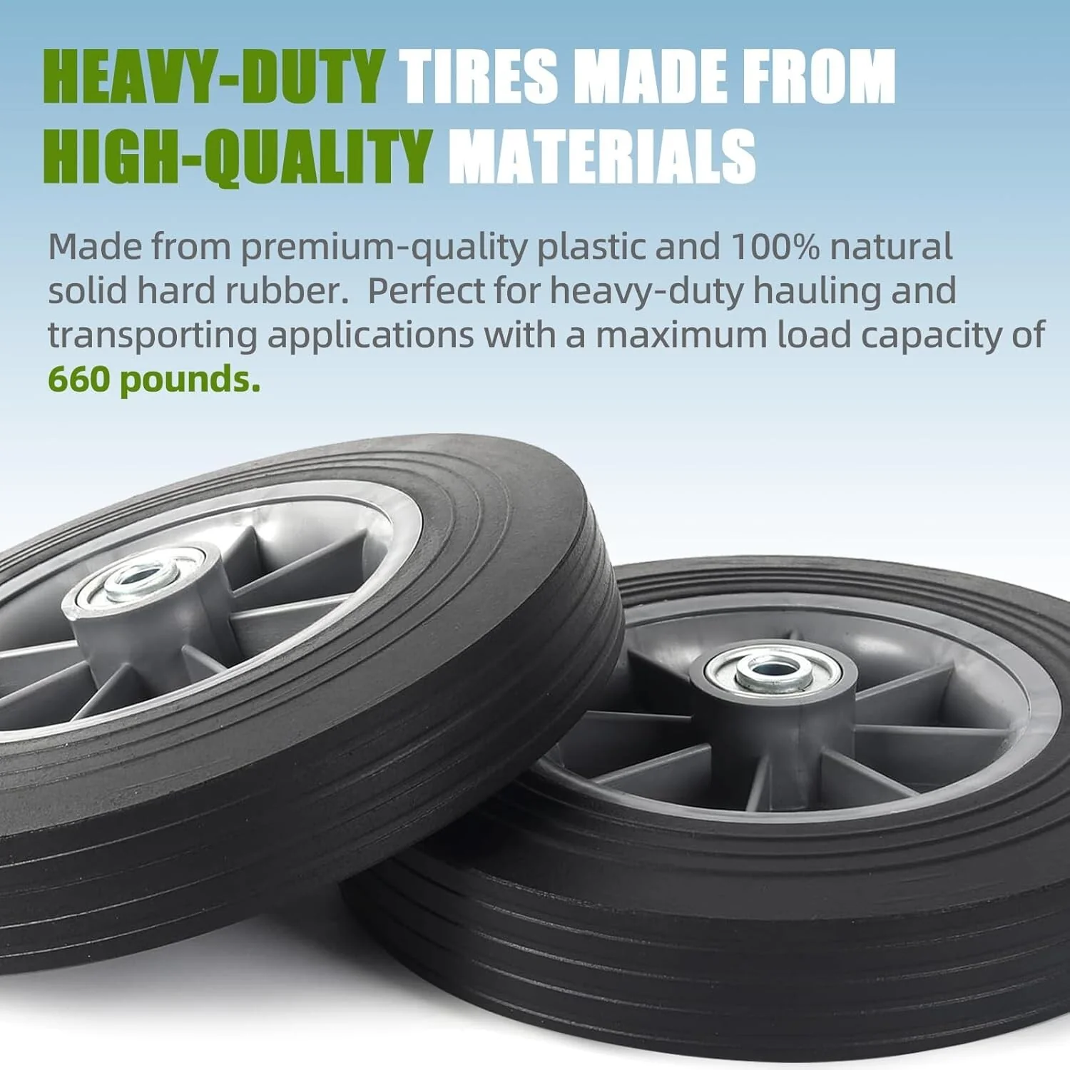 10-Inch Maintenance-Free Solid Rubber Flat-Free Tires 2-Pack for All Applications - Image 7