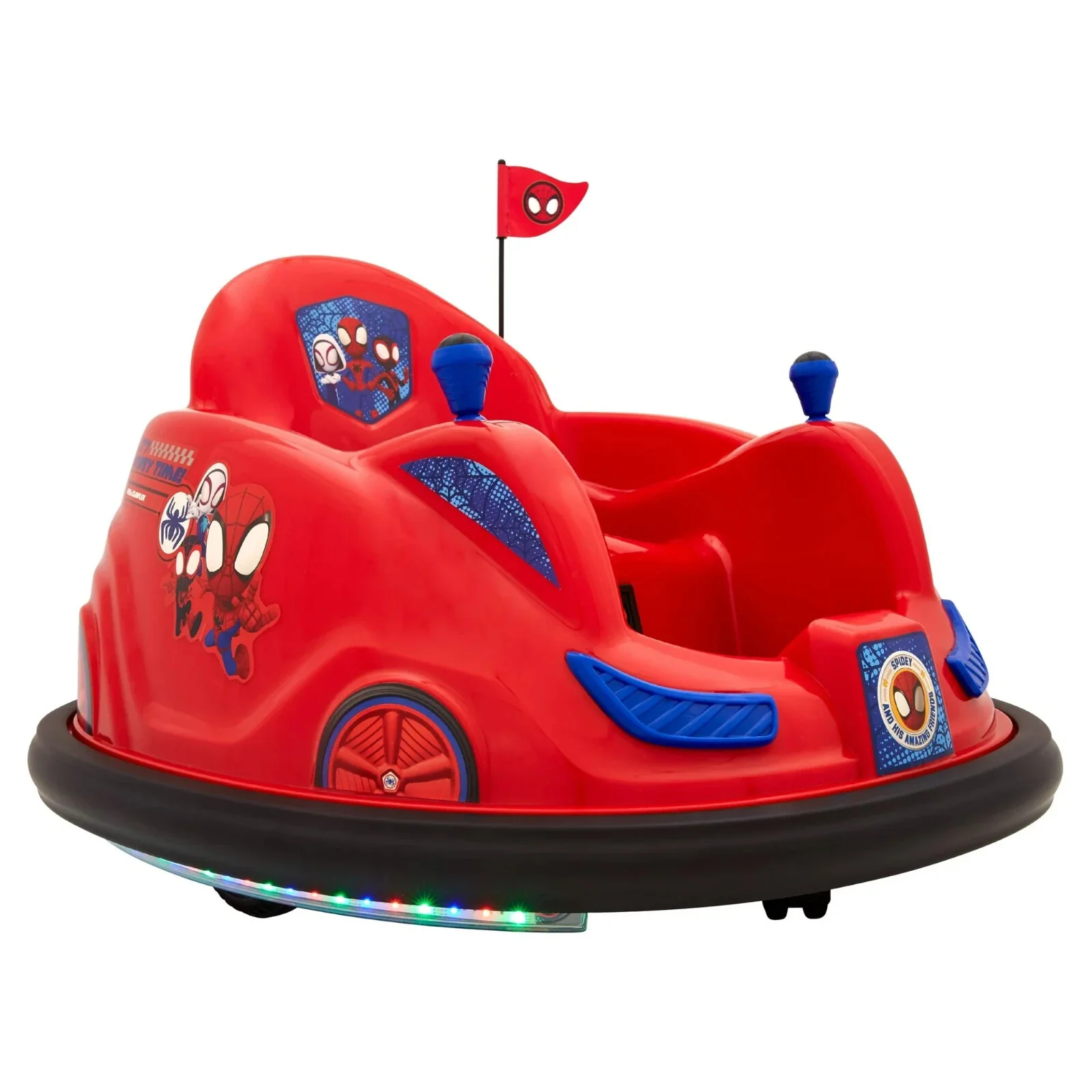 Battery-Powered Spider-Man Ride-On Bumper Car for Ages 18-48 Months, Red - Image 8
