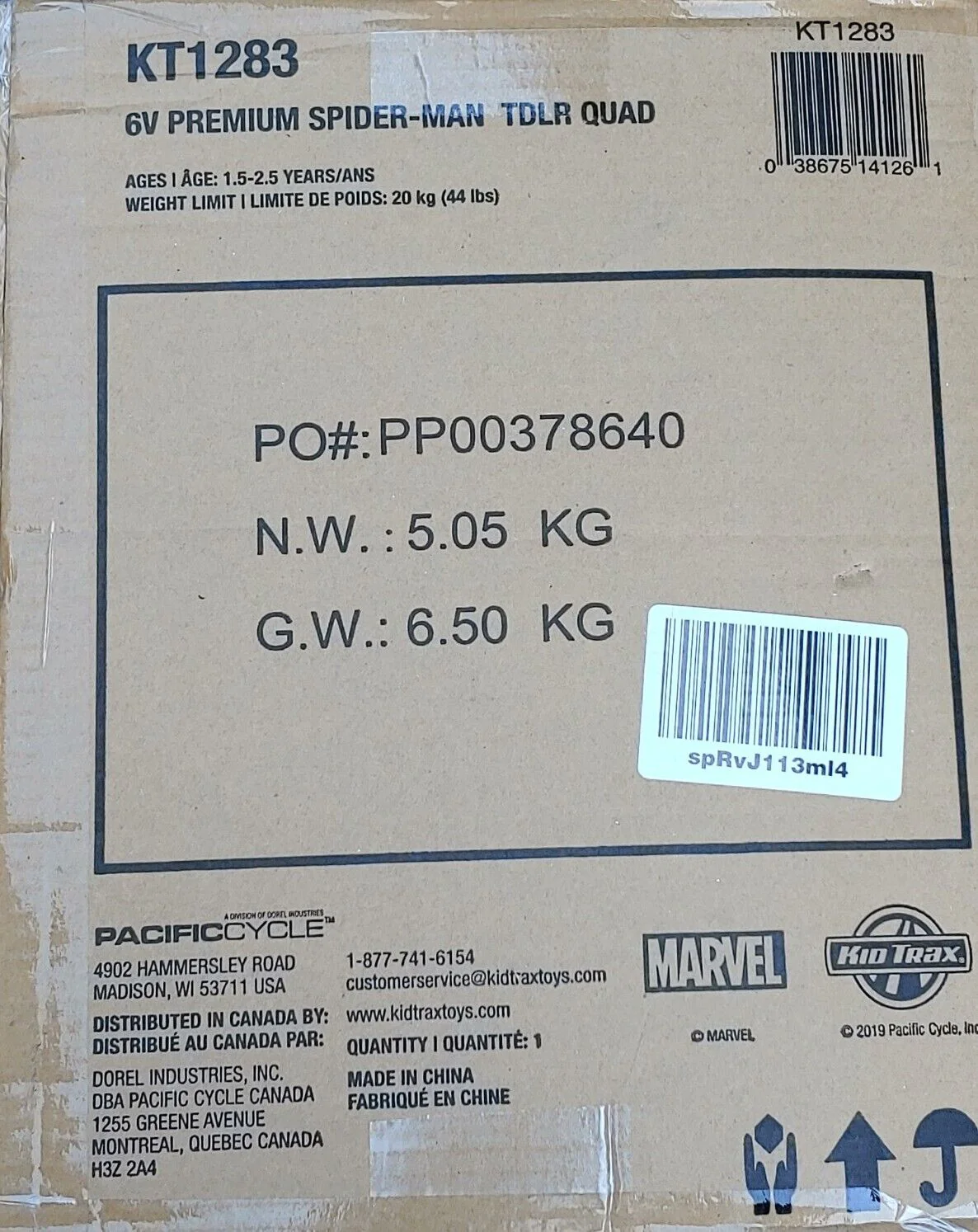 Marvel's Spider-Man 6V Quad Ride-On for Toddlers by Kid Trax (KT1283) - Image 2