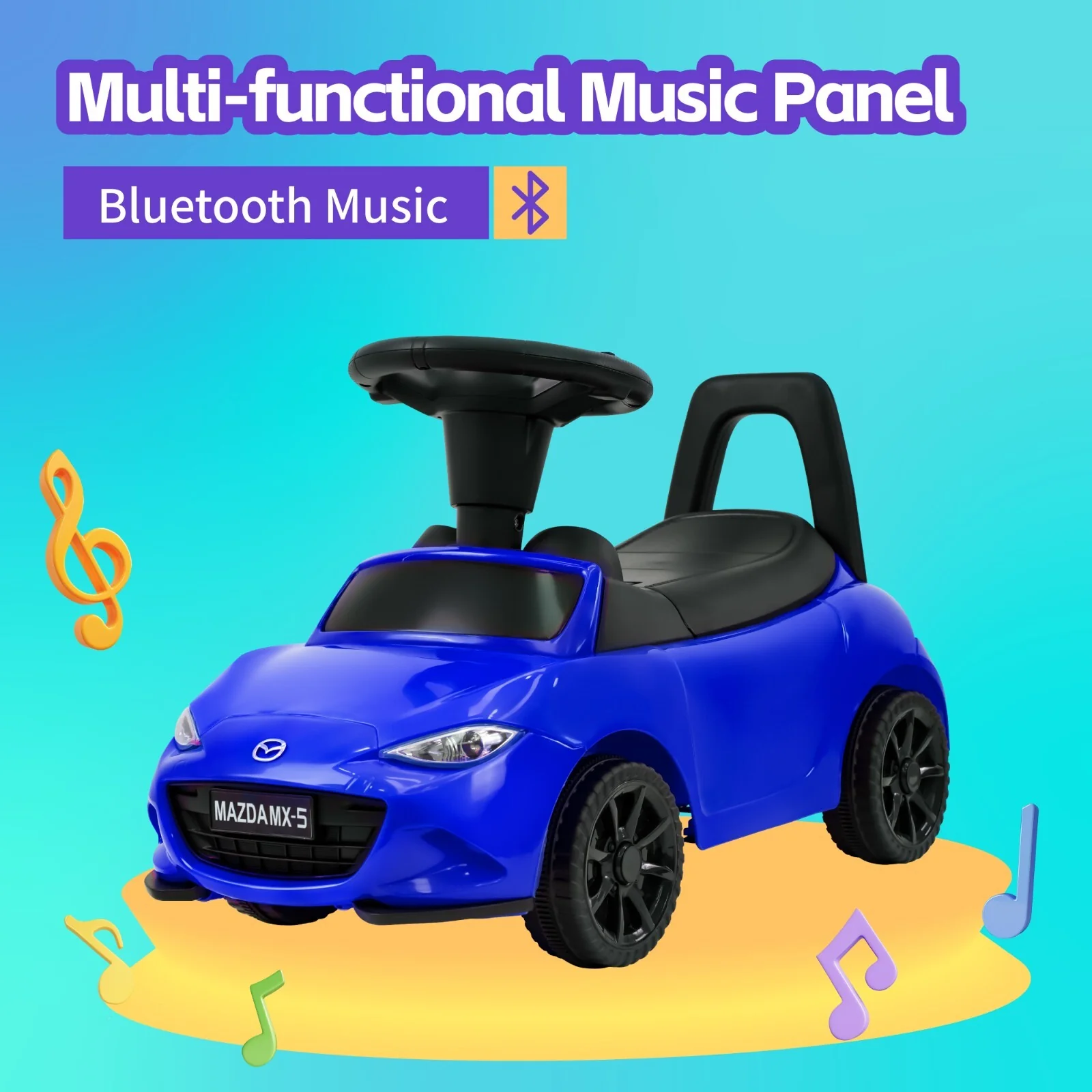 3-in-1 Ride-On Push Car for Babies and Toddlers with LED Lights and Music - Image 2