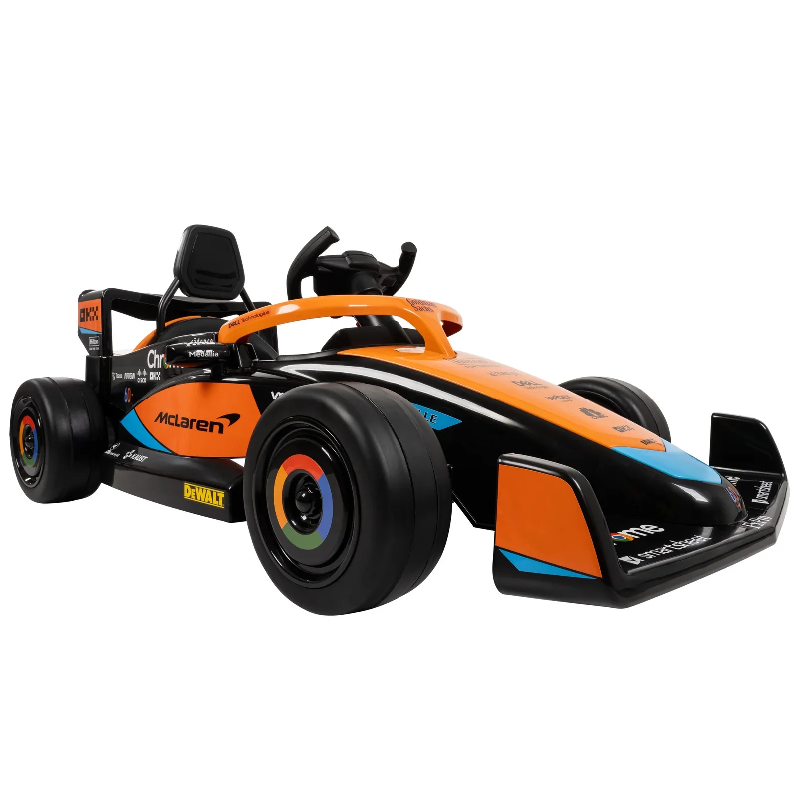 F1-Style 12V Battery-Powered Ride-On Car with Remote Control for Ages 3+