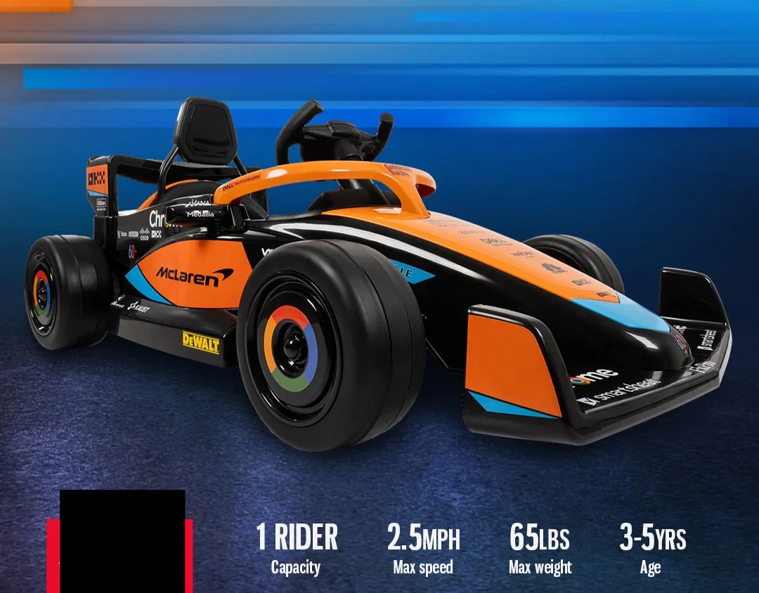F1-Style 12V Battery-Powered Ride-On Car with Remote Control for Ages 3+ - Image 3