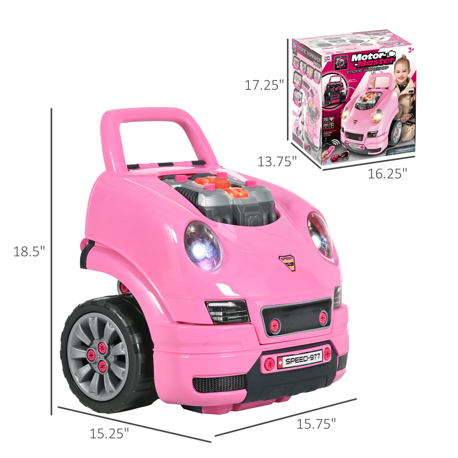 Kids Mechanic Truck Engine Toy Set with Car Service Playset and Engine Disassembly Features - Image 3