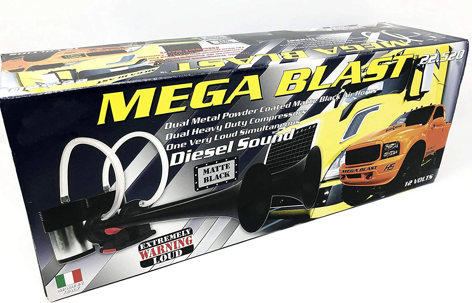 Mega Blast Air Horns for Trucks Cars SUVs and Trains with Extremely Loud Sound Black - Image 2