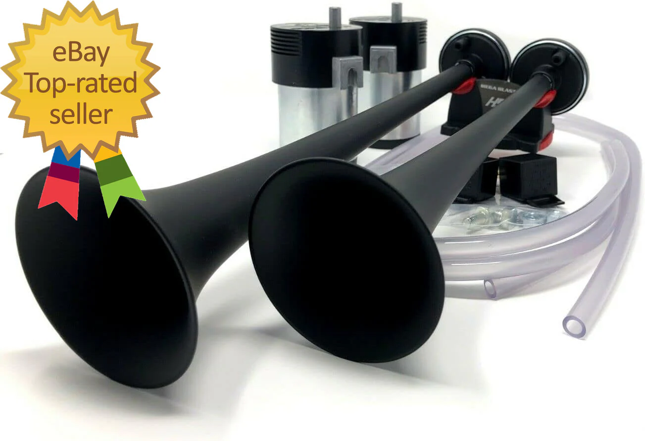 Mega Blast Air Horns for Trucks, Cars, SUVs, and Trains – Loud Black Sound - Image 2