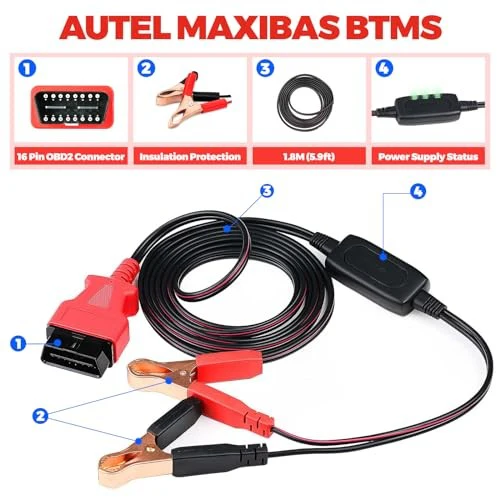 MaxiBAS BTMS OBDII Battery Tester with Memory Saver Function - Image 7