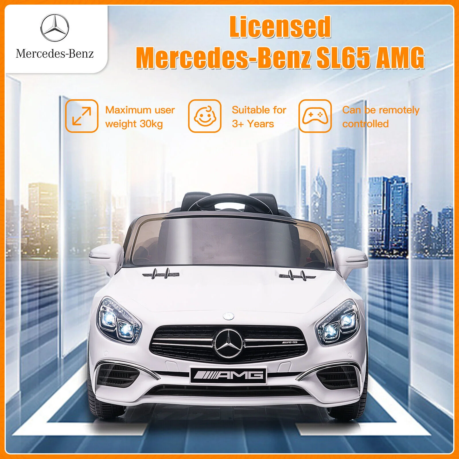 Mercedes-Benz 12V Electric Kids Ride-On Car - Battery Powered Toy Vehicle - Image 7