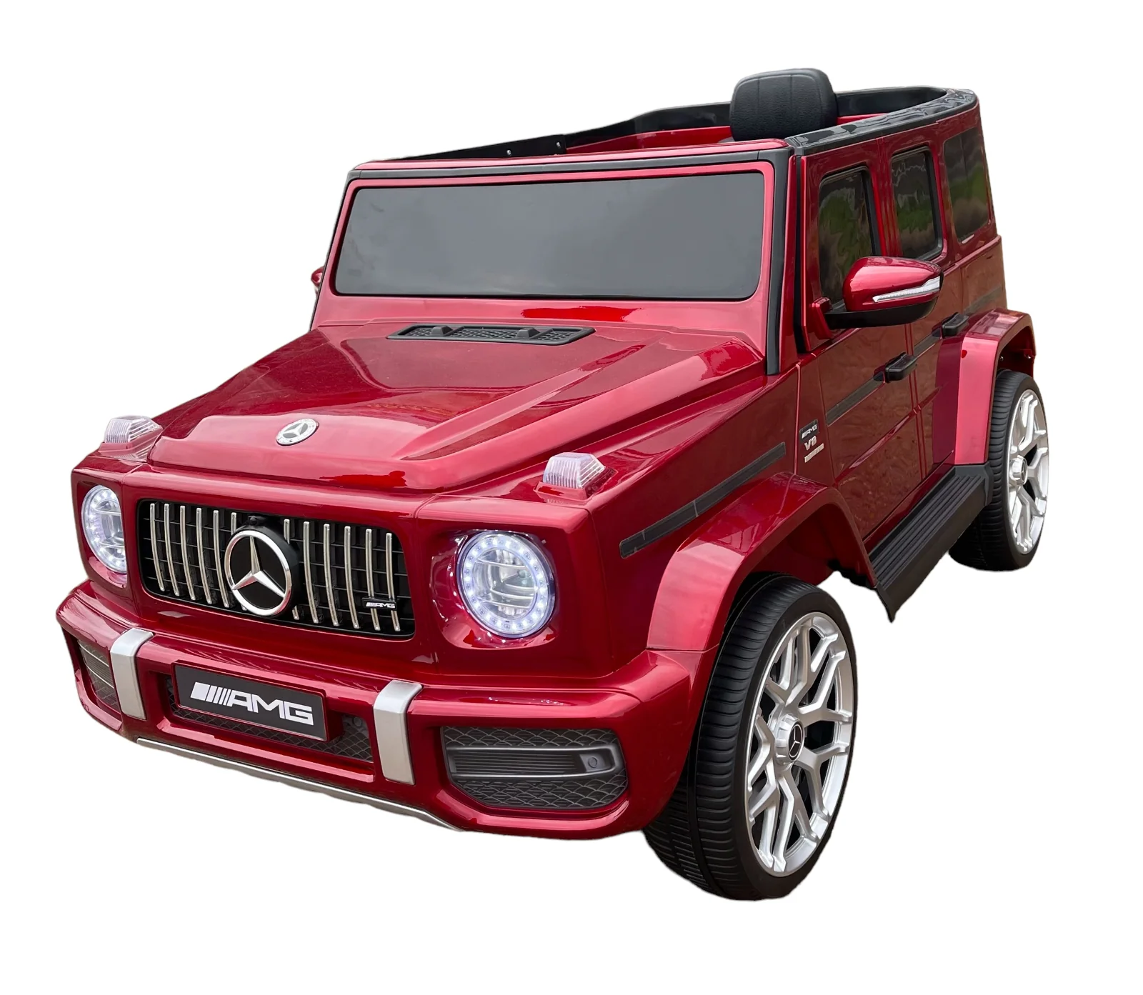 Mercedes Benz 12V Electric Kids Ride-on Car with Remote Control and MP3 Player in Burgundy, White, and Yellow - Image 8