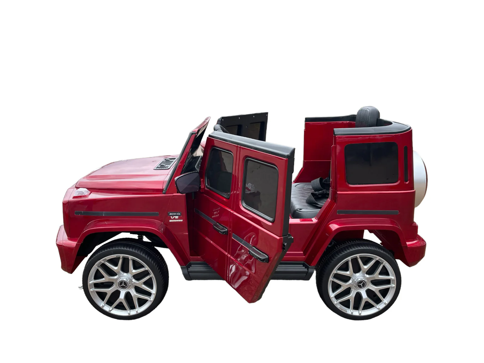 12V Electric Kids Ride-On Car with Remote Control and MP3 Player, Burgundy and Yellow - Image 2