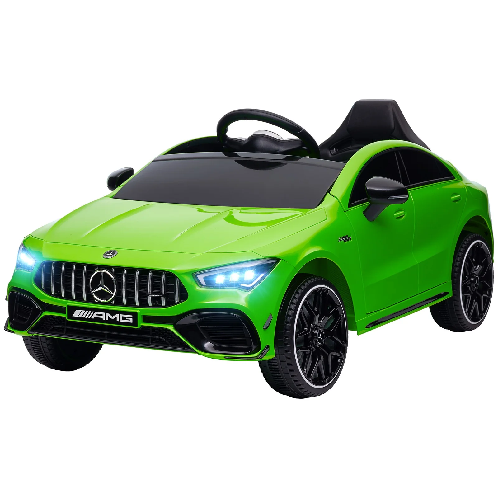 Licensed Mercedes-Benz AMG 12V Kids Ride-On Car with Remote Control Green - Image 4