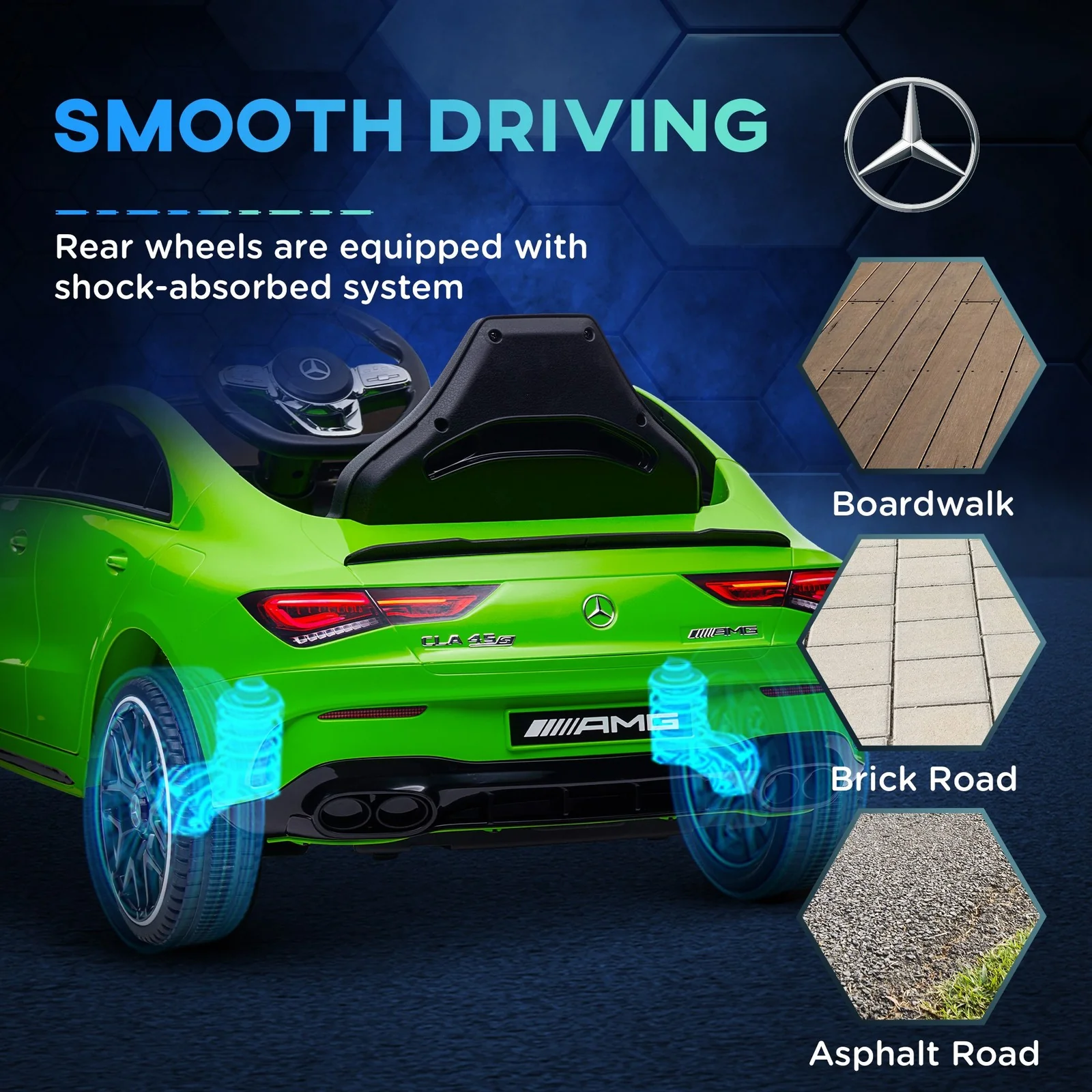 Licensed Mercedes-Benz AMG 12V Kids Ride-On Car with Remote Control Green - Image 8