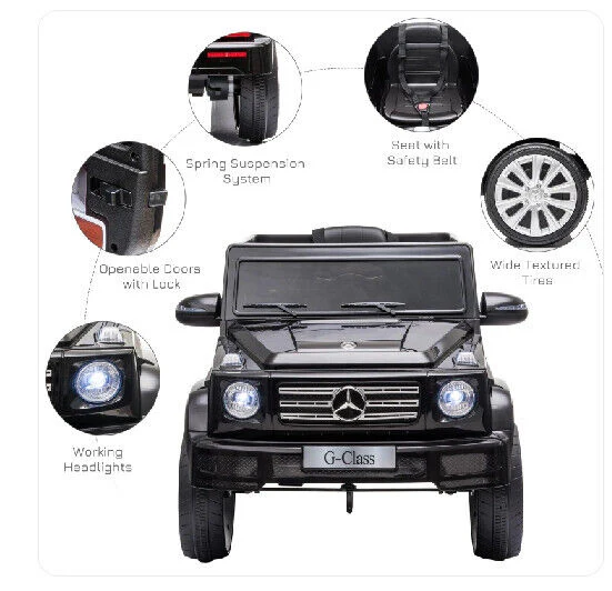 Mercedes Benz G500 12V Battery Kids Ride On Toy with Remote Control, Lights, and Suspension - Image 5