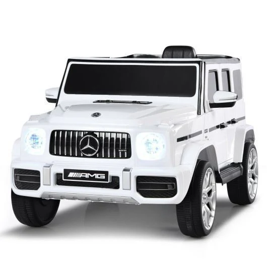 Mercedes-Benz G63 Licensed Kids Ride On Car with Remote Control - White, Built to Last with 12V Battery - Image 3