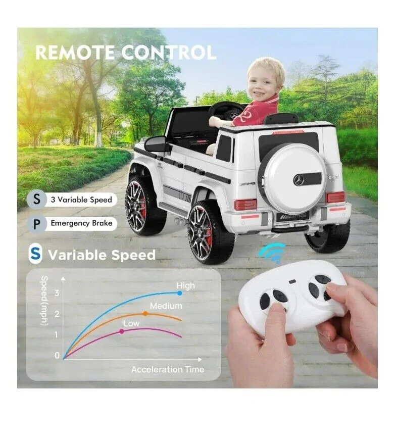 Mercedes-Benz G63 Licensed Ride-On Car with Remote Control and LED Headlights - 12V Power for Endless Fun! - Image 10