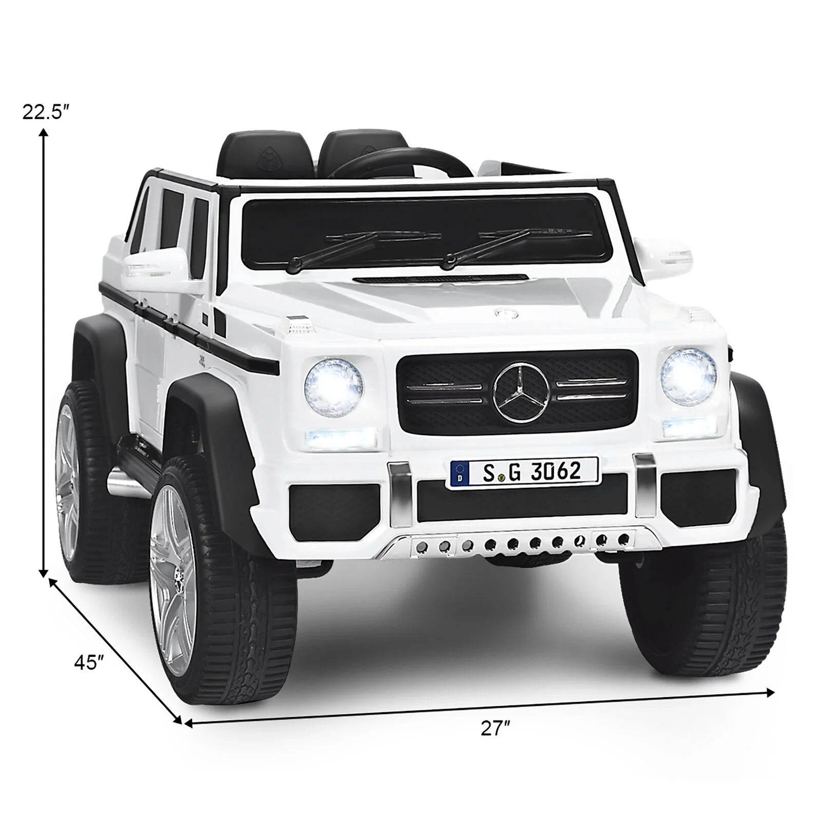Mercedes-Benz Kids Ride On Car with RC Control and Trunk - 12V White - Image 2