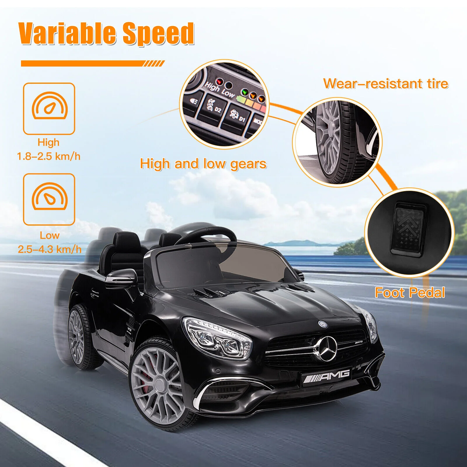 Mercedes Benz Licensed 12V Electric Ride On Car for Kids with Remote Control - Image 10