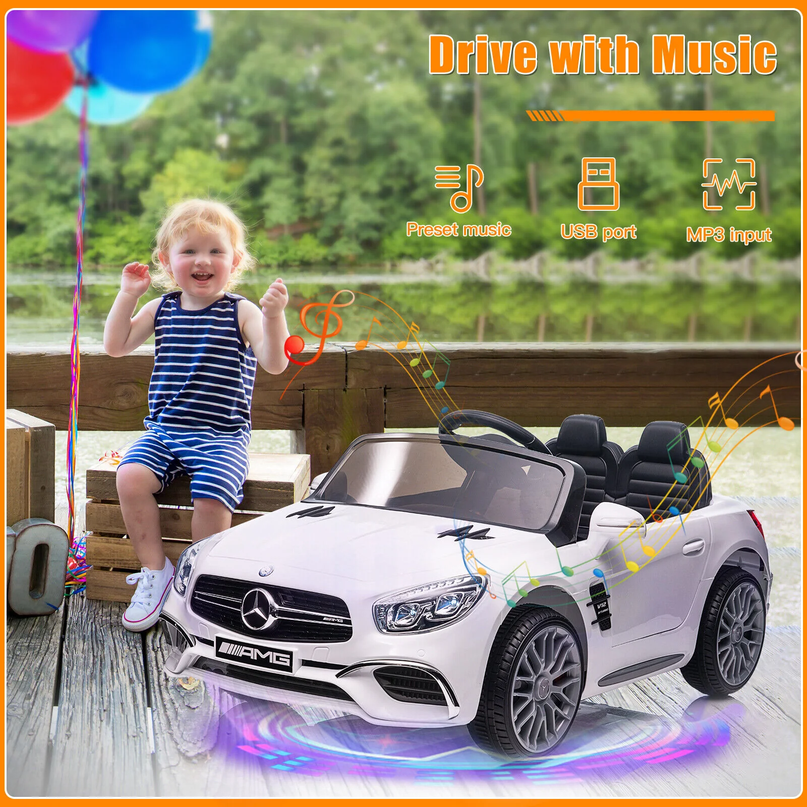 Mercedes-Benz Licensed 12V Electric Ride-On Car for Kids with Remote Control and MP3 Compatibility - Image 3