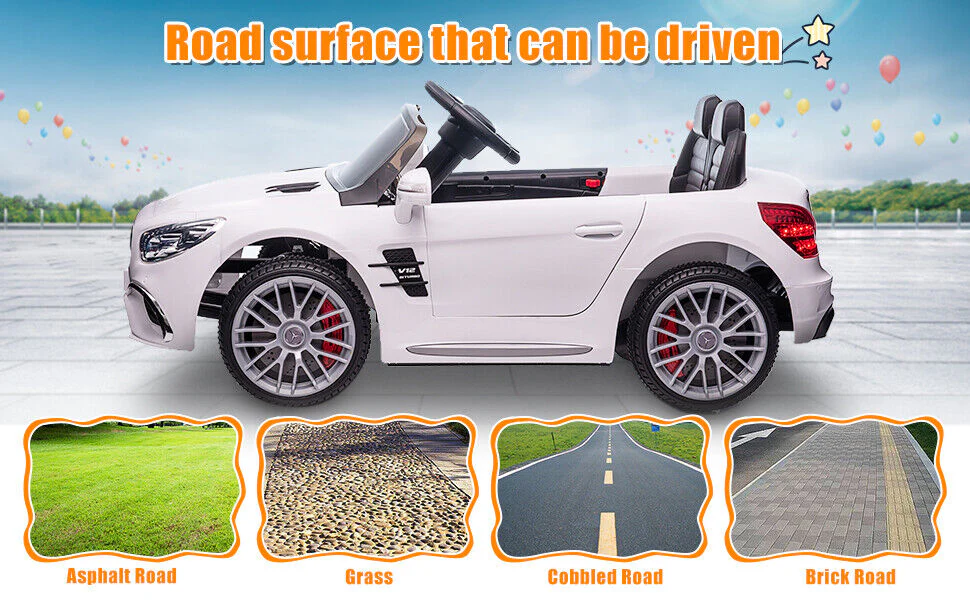 Mercedes-Benz Licensed 12V Electric Ride-On Car for Kids with Remote Control and MP3 Player - Image 6
