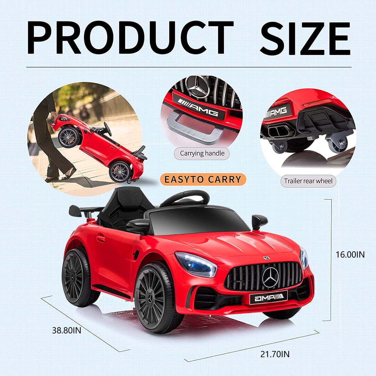 Mercedes Benz Licensed 12V Kids Ride on Car with MP3 Player - Motorized Vehicle for Endless Fun! - Image 7
