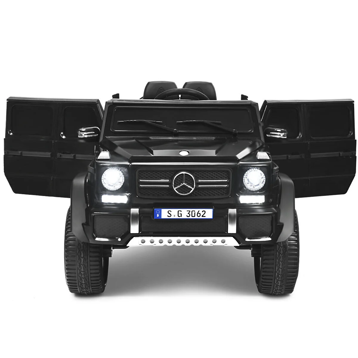 Mercedes-Benz Licensed 12V Kids Ride On Car with RC Control and Trunk in Black - Image 11