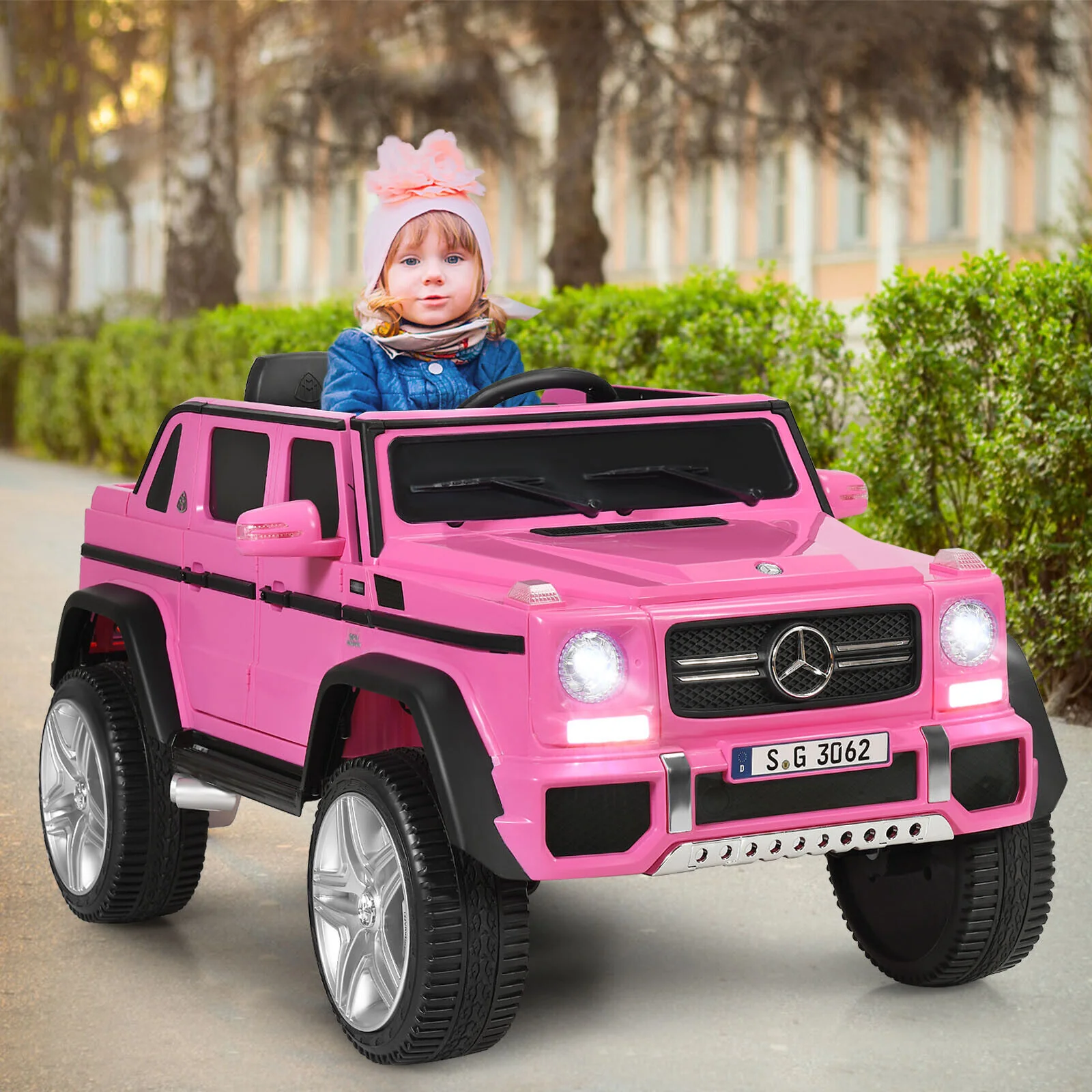 Mercedes-Benz Licensed 12V Pink Ride On Car for Kids with RC Control and Trunk - Image 3