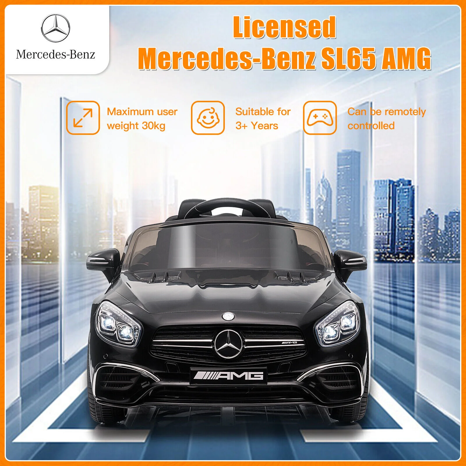 Mercedes-Benz Licensed Electric Ride-On Car for Kids - 12V Battery Powered - Image 9
