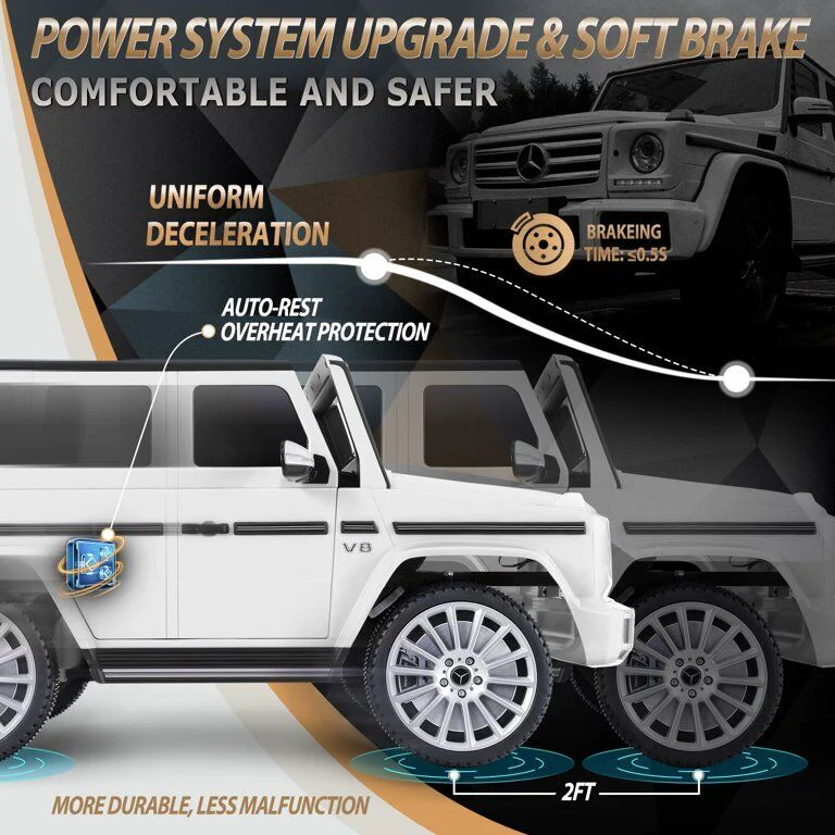Mercedes-Benz Licensed G500 Electric Ride-On Toy Car with Remote Control and LED Lights for Kids - Image 14