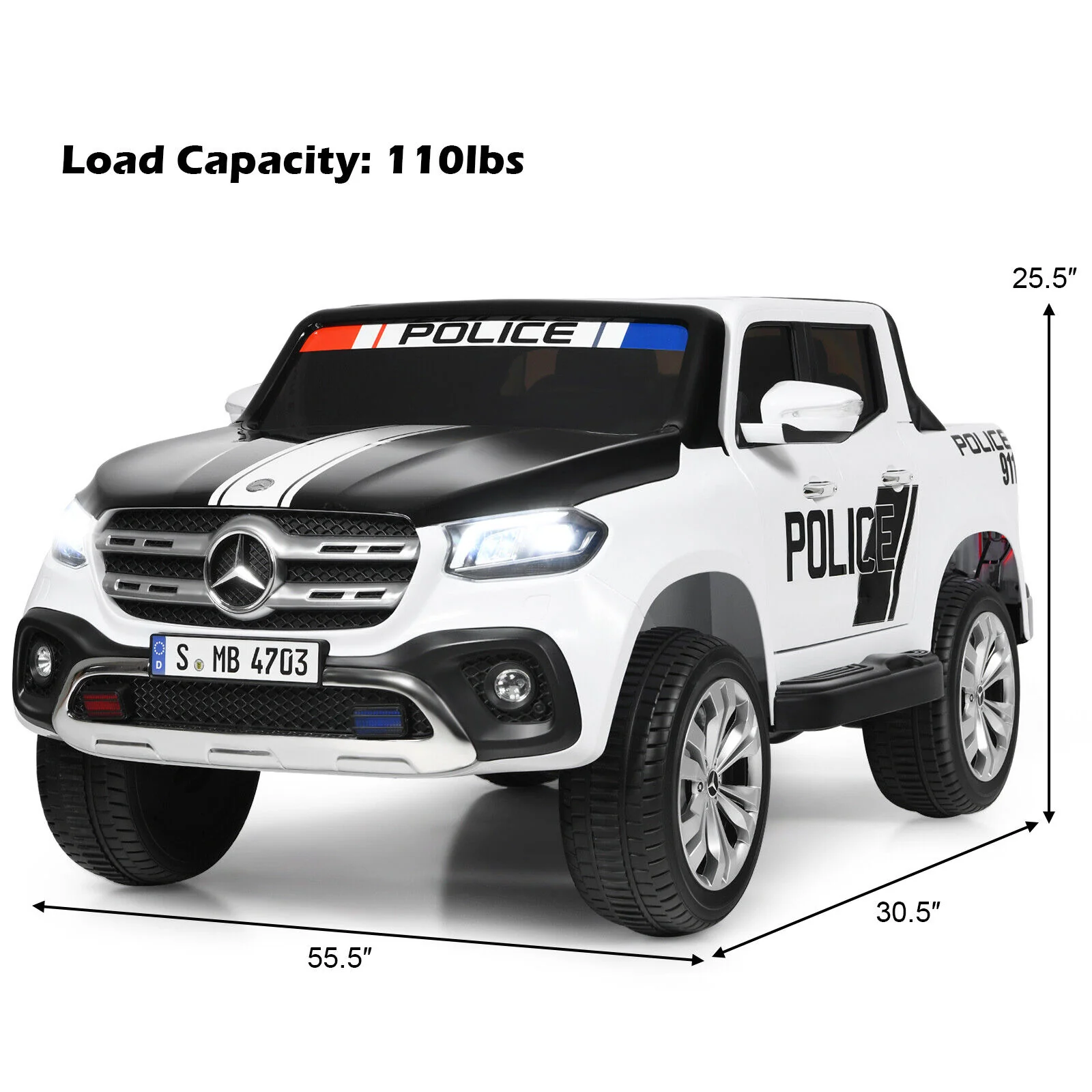 Mercedes Benz Licensed X Class RC 2-Seater 12V Kids Ride On Car with Trunk - Image 2