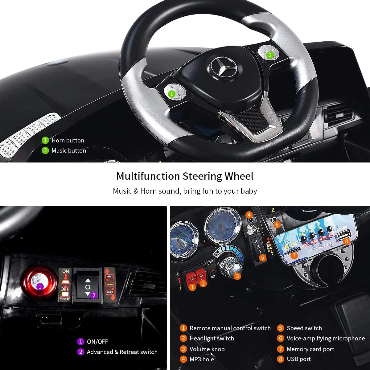Mercedes Benz ML350 6V Electric Kids Ride-On Car with Official License, 2WD - Image 4