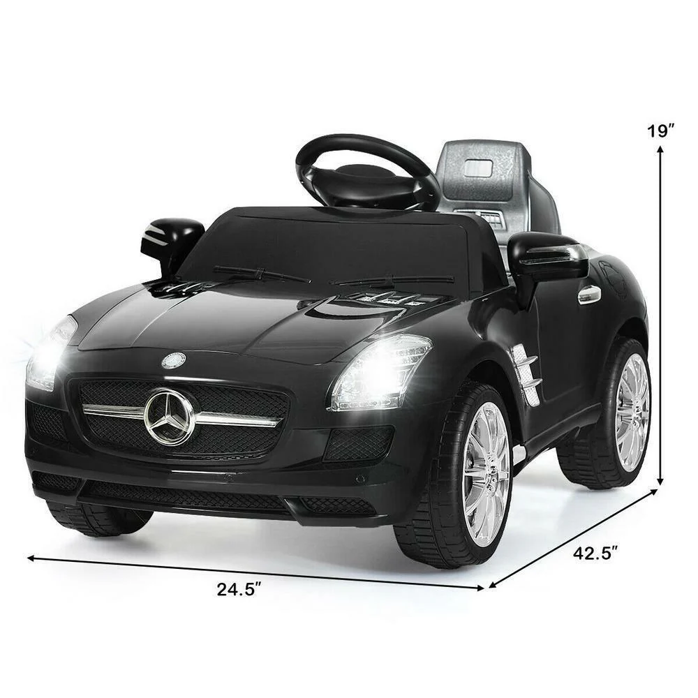 Mercedes Benz SLS Kids Ride On Car with 2.4G Remote Control in Black - Image 3