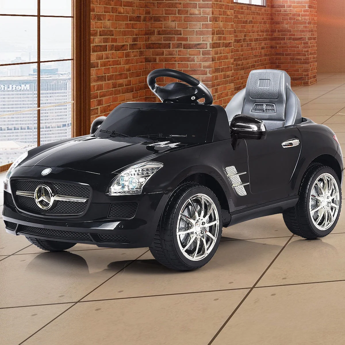 Electric Battery-Powered Kids Ride-On Car Remote Control Outdoor Toy Black - Image 3