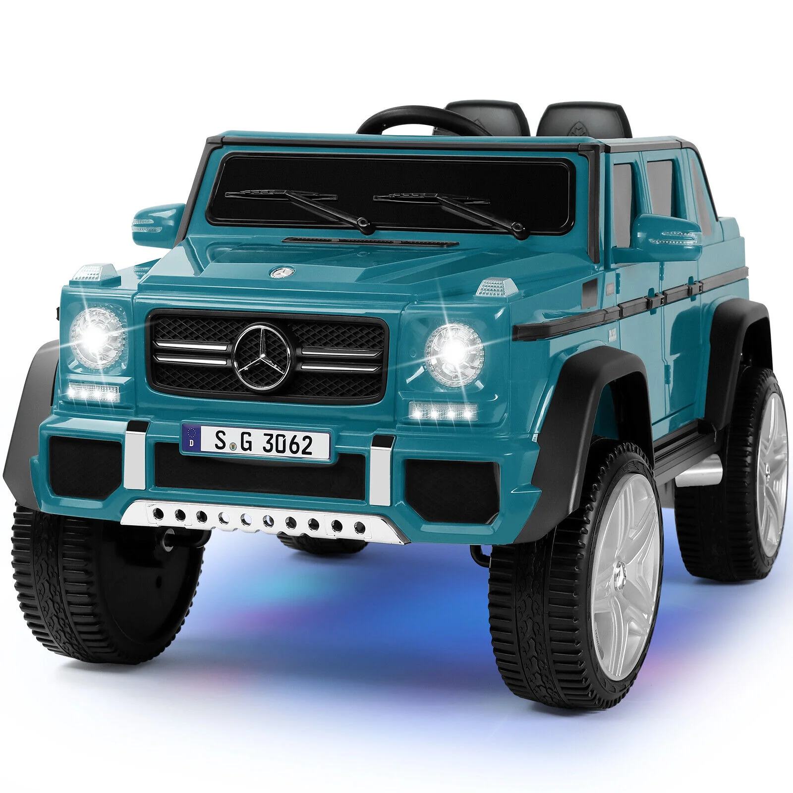 Mercedes-Benz Toy Truck Ride-On Car for Kids with LED Lights, Music, and Remote Control - 12V Blue Battery Powered - Image 21
