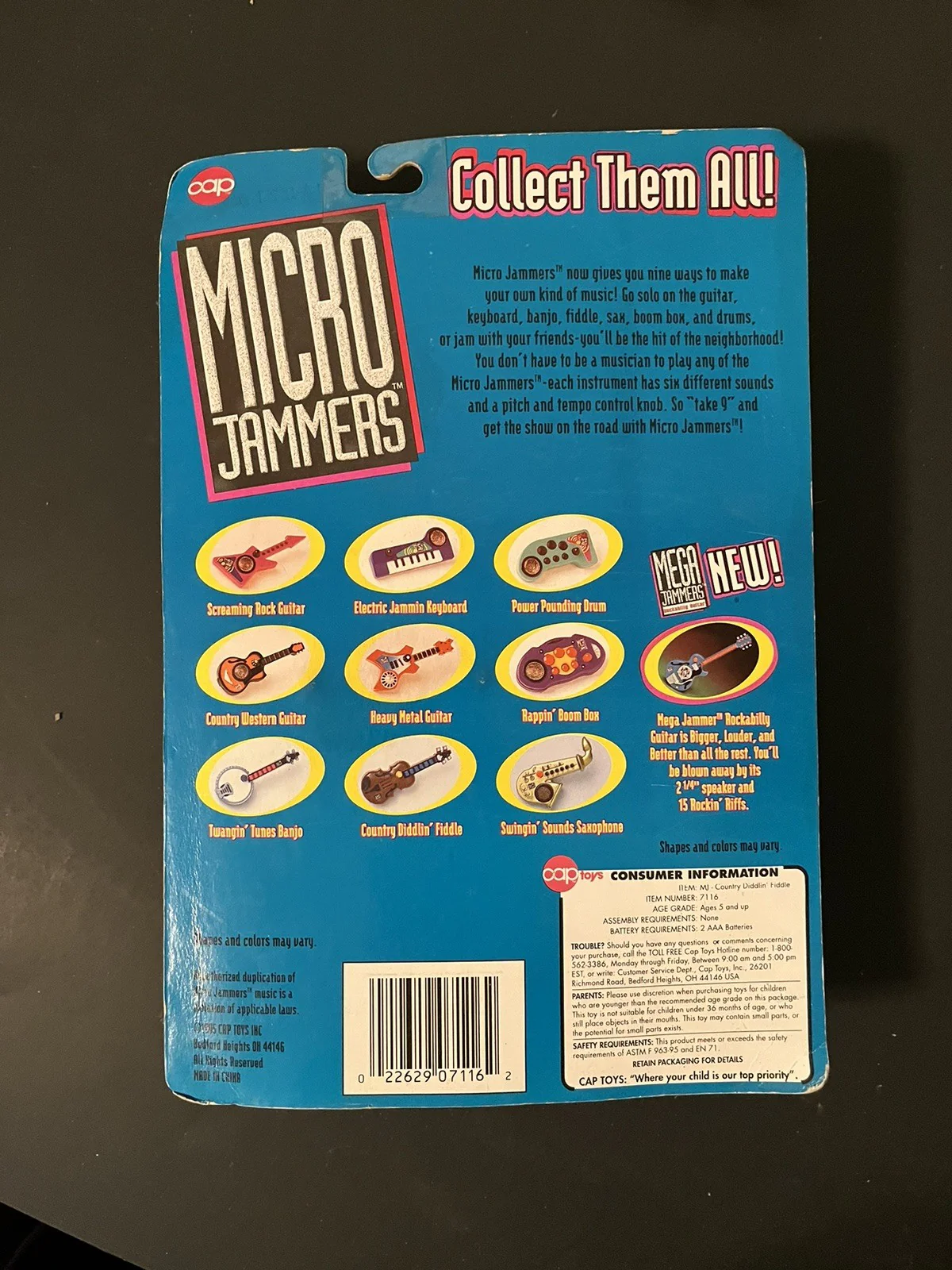 MICRO JAMMERS Country Diddlin Fiddle Music Maker 1995 Cap Toys - Image 2
