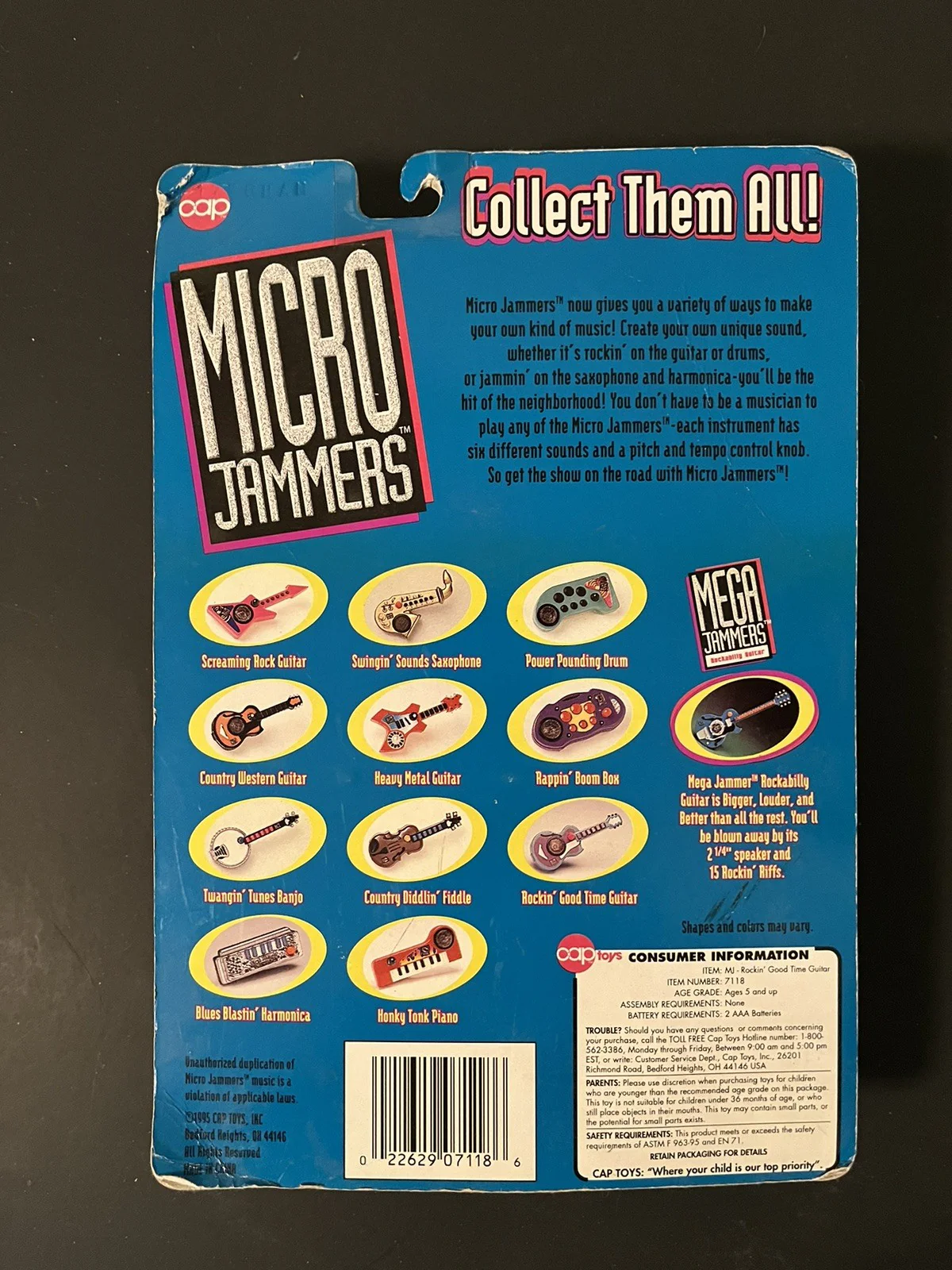 MICRO JAMMERS Rockin’ Good Time Guitar 1994 Vintage Cap Toys - Image 2