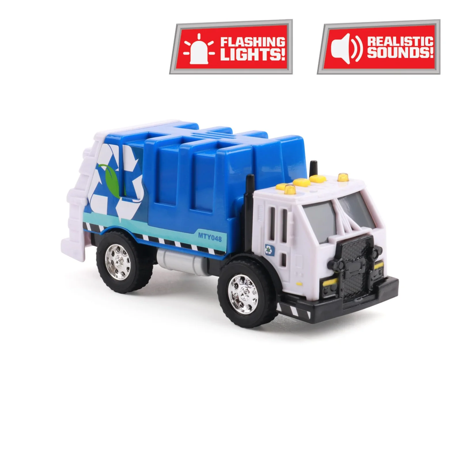 Mighty Fleet Sturdy Mini 5" Blue Garbage Truck - Image 2