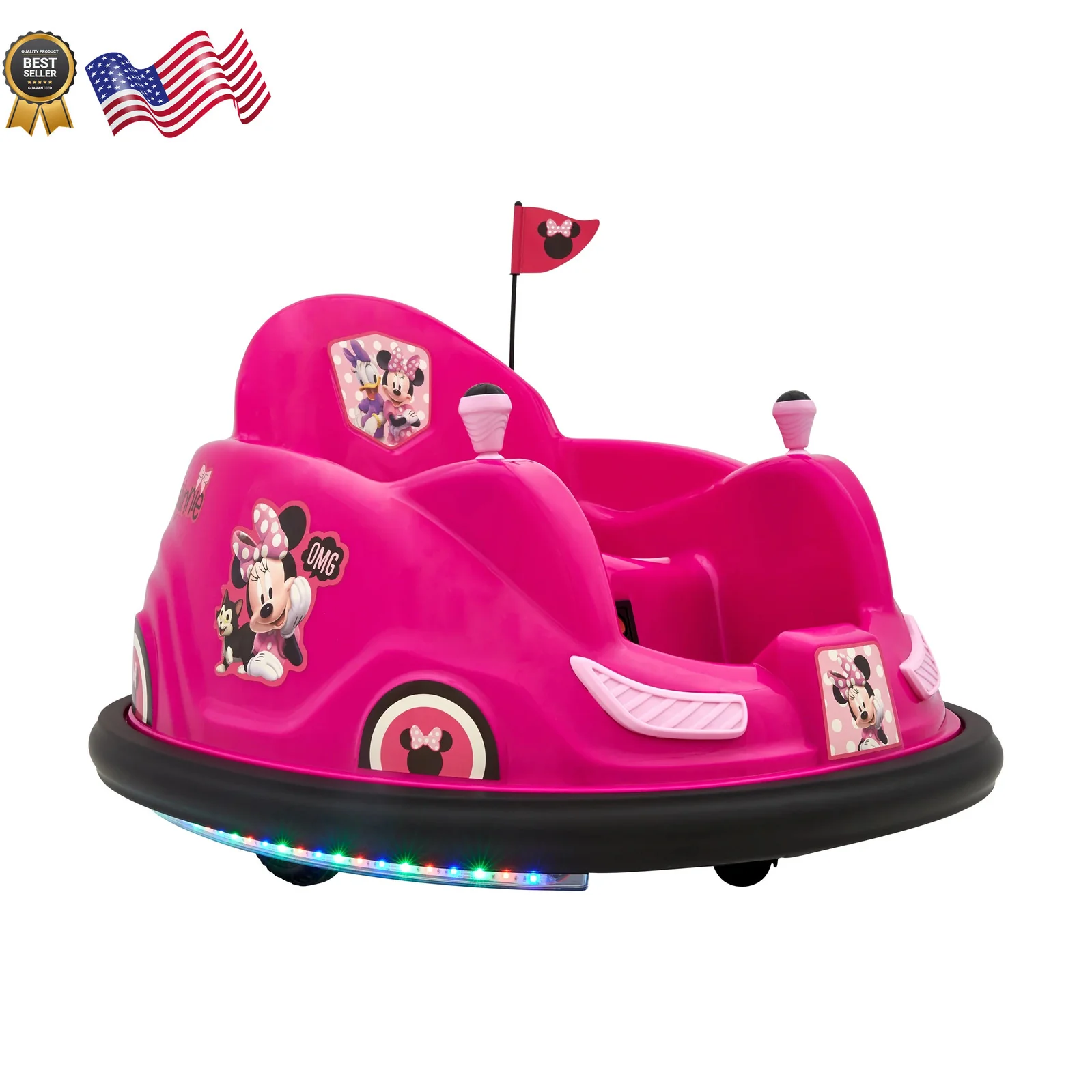 6V Minnie Ride-On Bumper Car Toy - Image 9